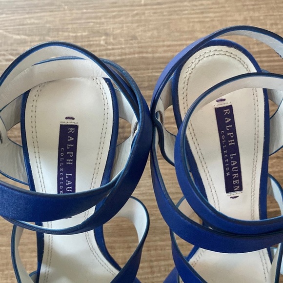 Vintage Ralph Lauren Collection Purple Label Sapphire Stiletto Heels - Picture 4 of 10